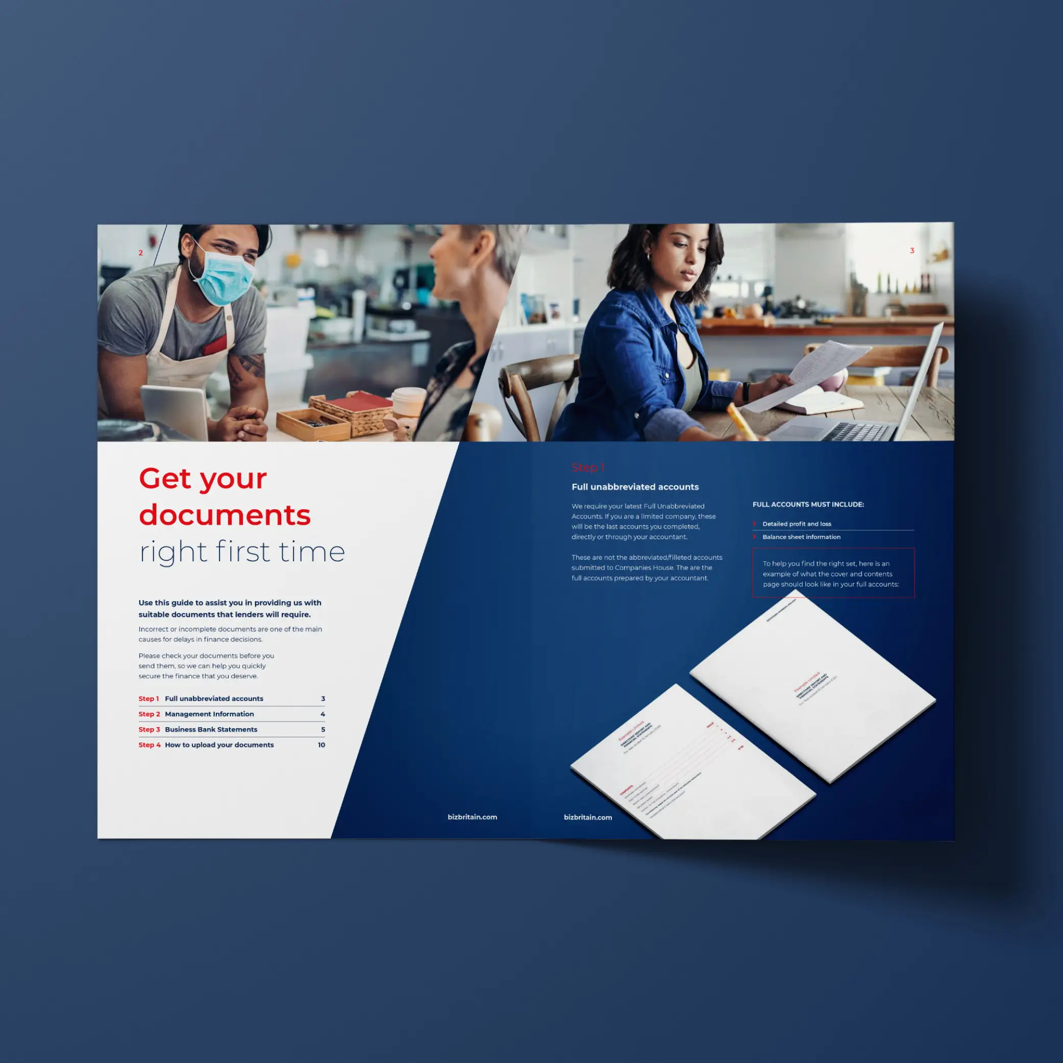 BizBritain brochure guide page spread design