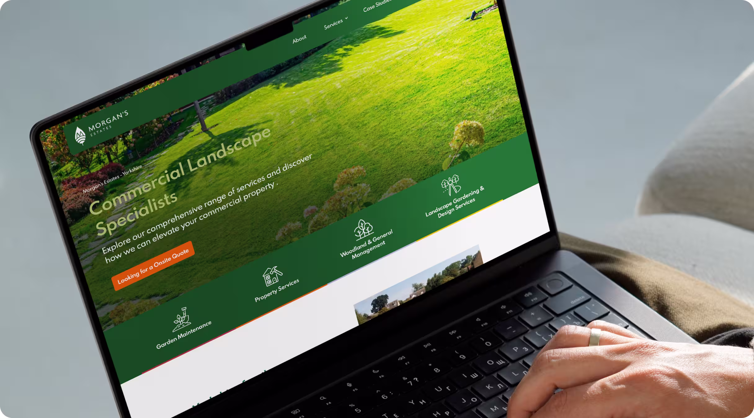 Morgan's Estates image 6 — commercial landscaping website detail