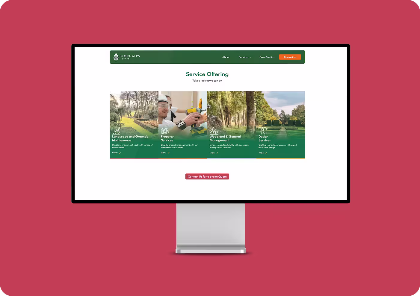Morgan's Estates image 4 — landscape services web layout