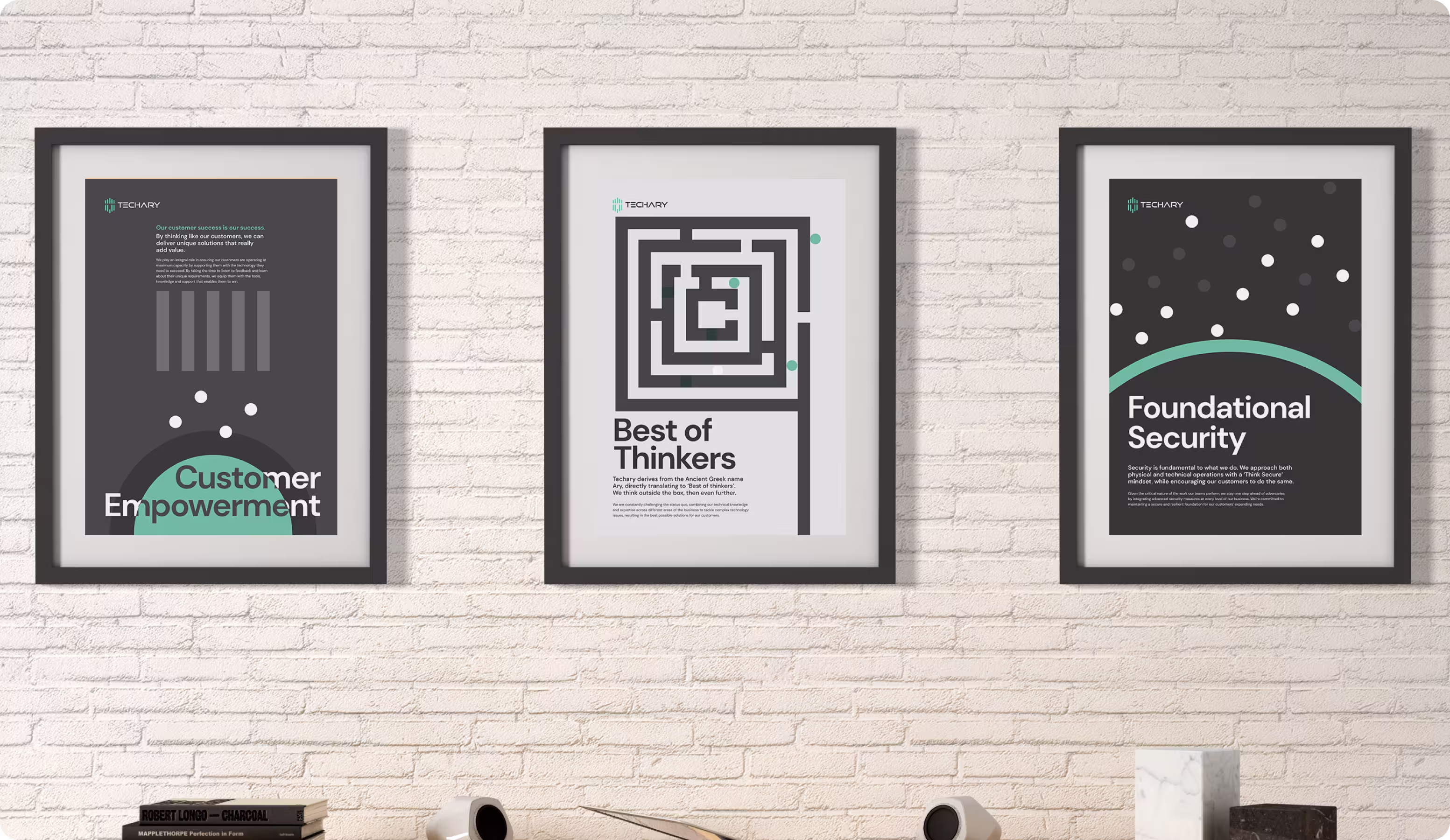 Techary hero image — branded ethos poster and marketing graphic design