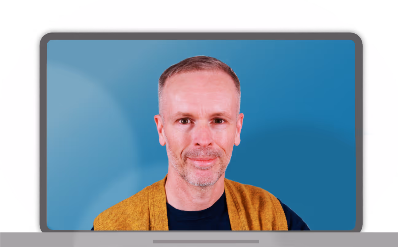 Image of counsellor Scott as if in an online session.