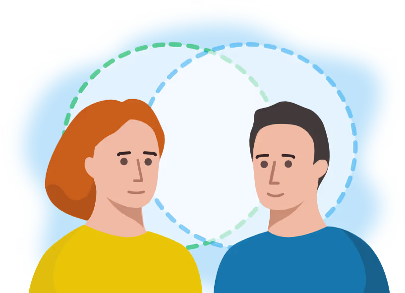 Illustration of a counsellor and client meeting