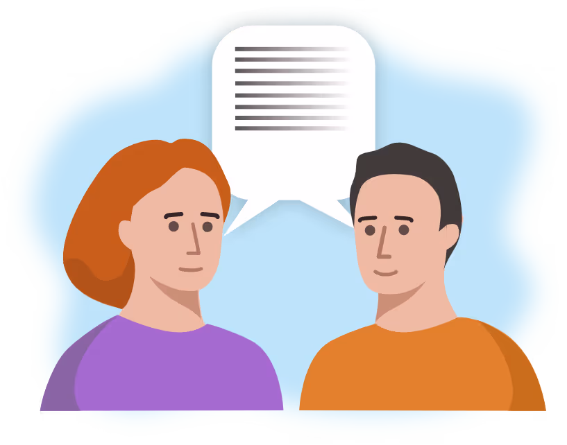 Illustration of a counsellor and client agreeing to work together.