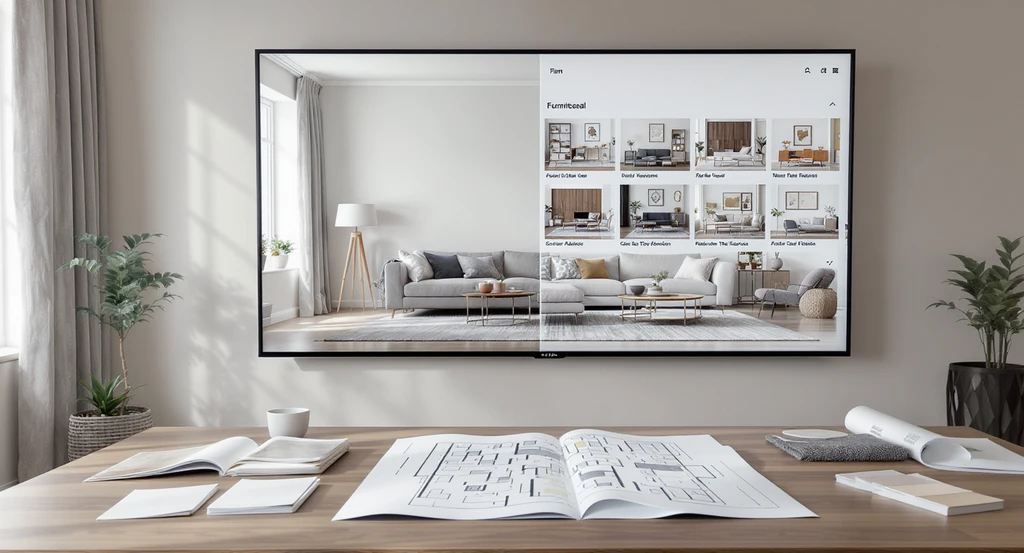 A realistic living room split to show empty space versus AI visualizations with virtual furniture, highlighting how ai room visualizer for home design, best ai tools for virtual staging, and ai furniture placement suggestions improve interior planning.