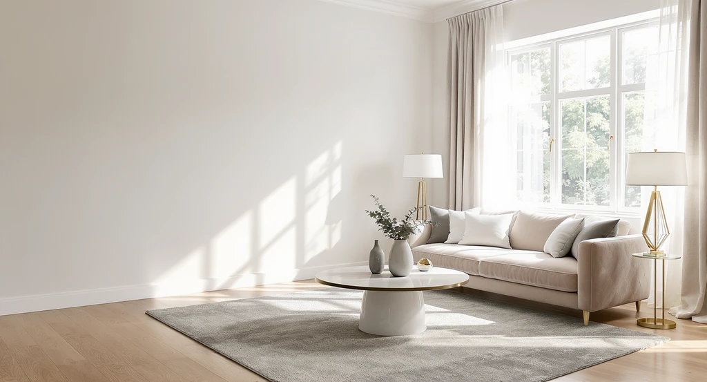 Minimalist luxury living room demonstrating how to style an empty living room for 8 Designer Tricks That Make Any Home Look Luxurious on a Budget, showing how to visualize empty room potential and transform spaces on a budget.