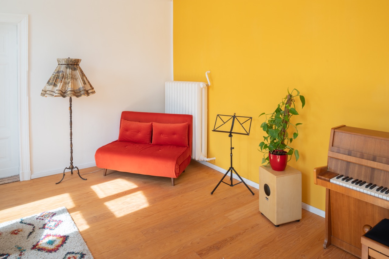 Unterrichtsraum für Klavierunterricht und Gesangsunterricht in der Kulturvilla Musikschule in Greifswald