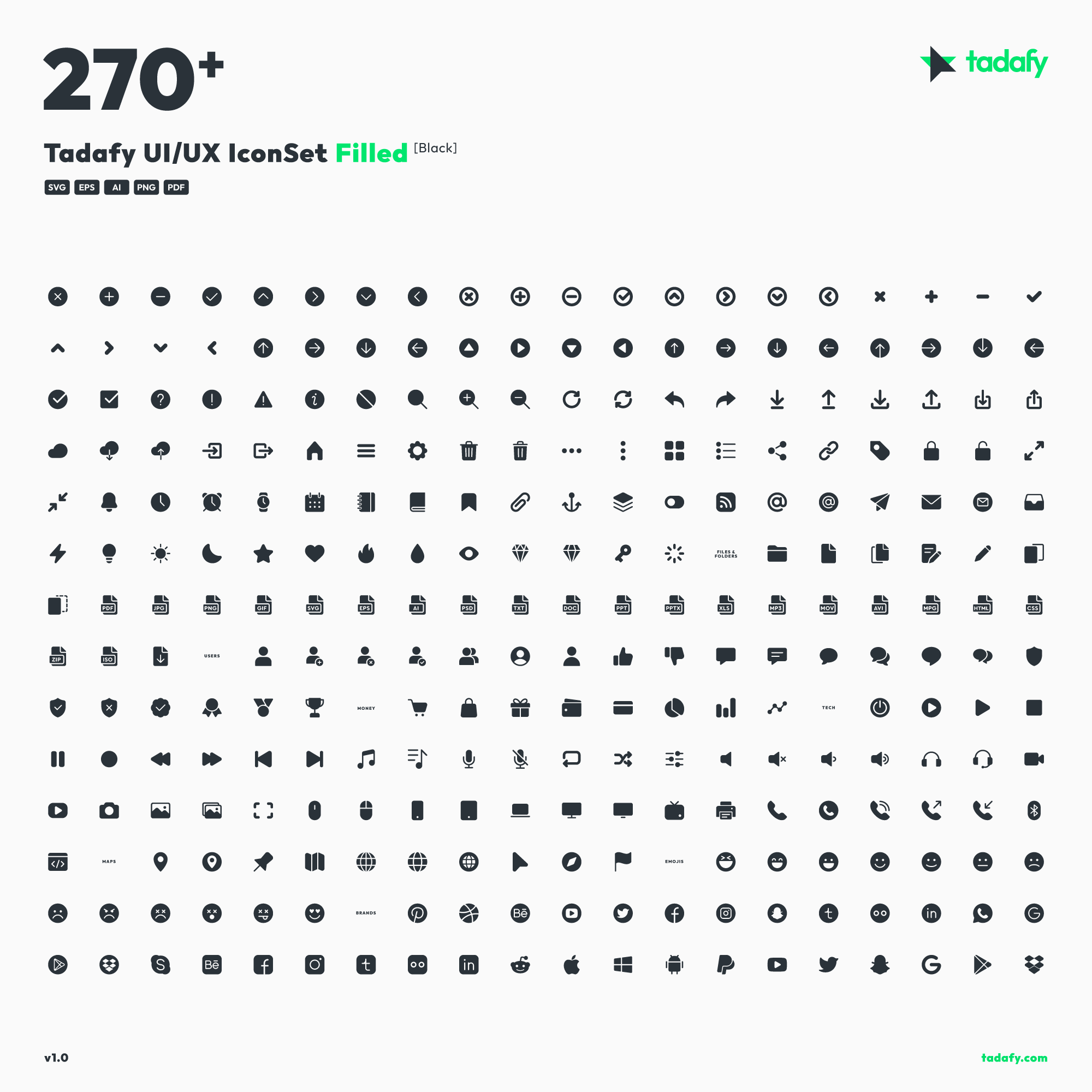 Tadafy Iconset - Filled, Black