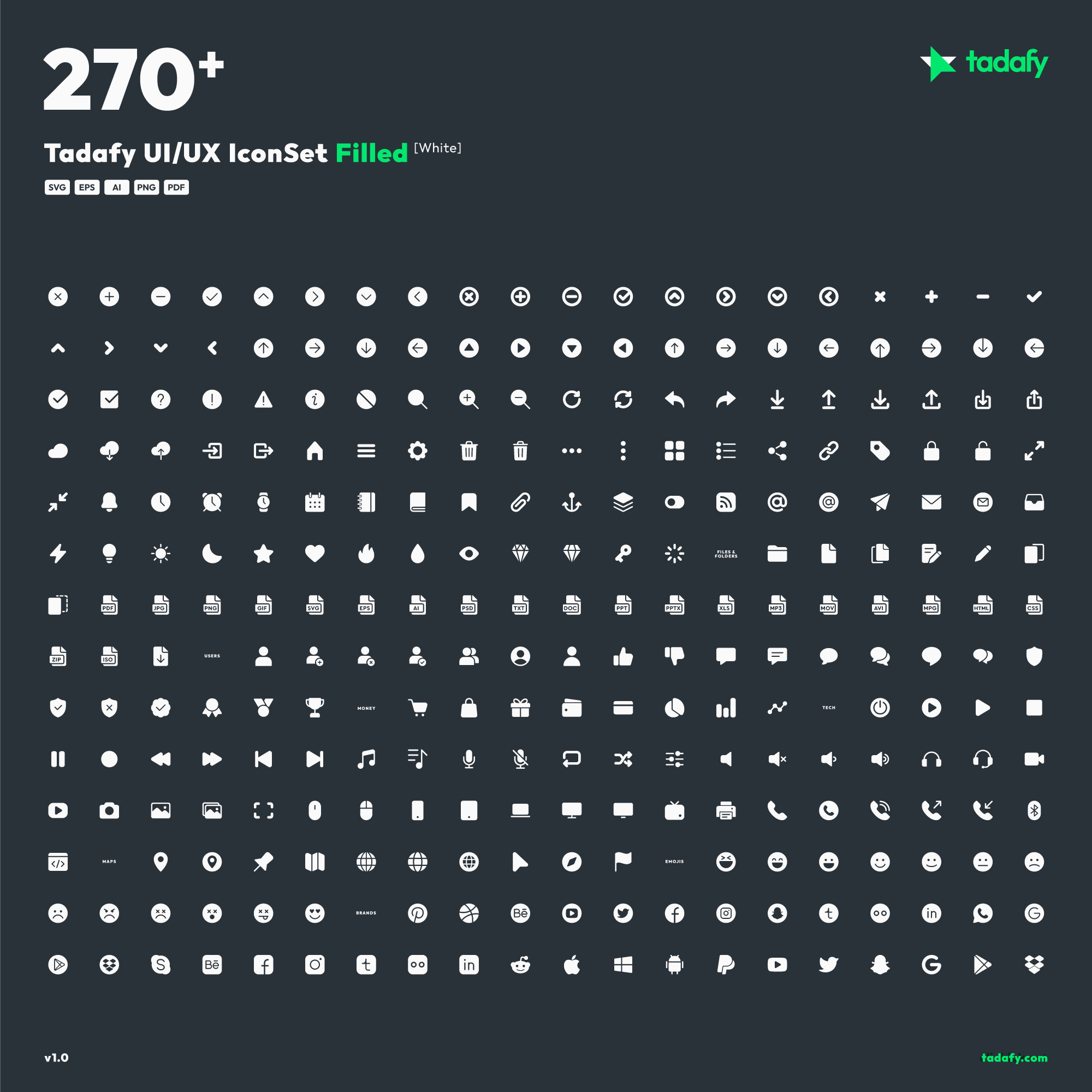 Tadafy Iconset - Filled, White