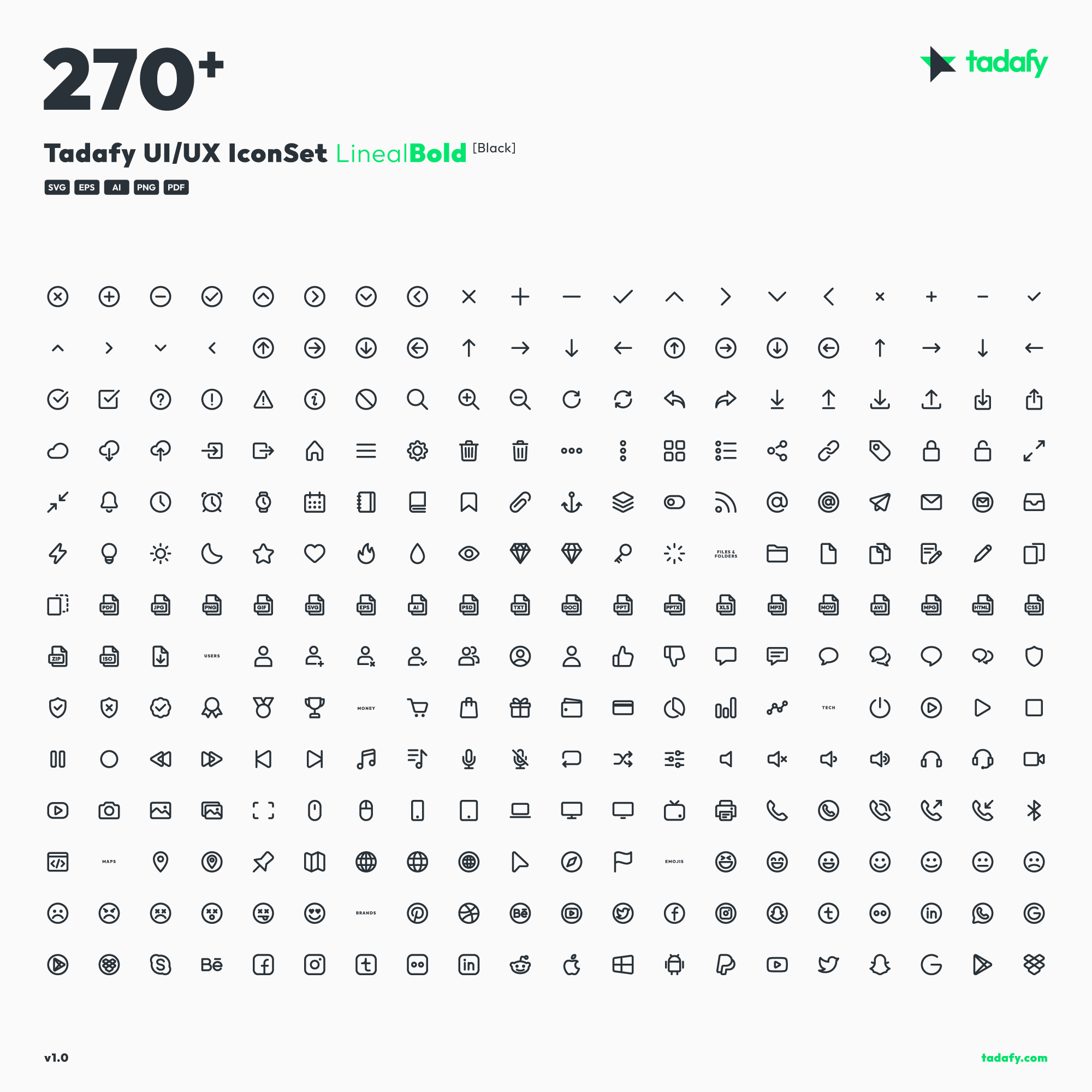 Tadafy Iconset - Lineal Bold, Black