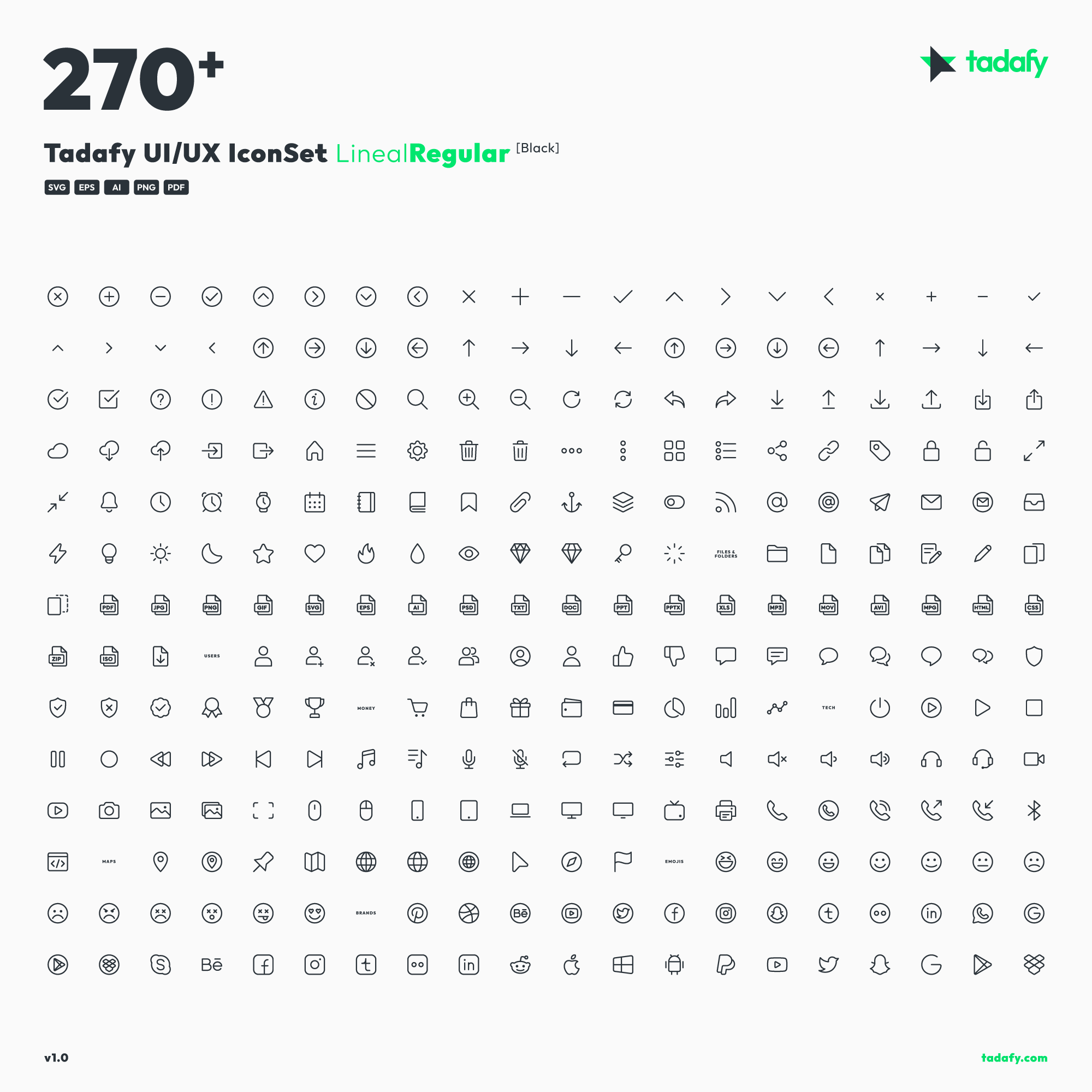 Tadafy Iconset - Lineal Regular, Black