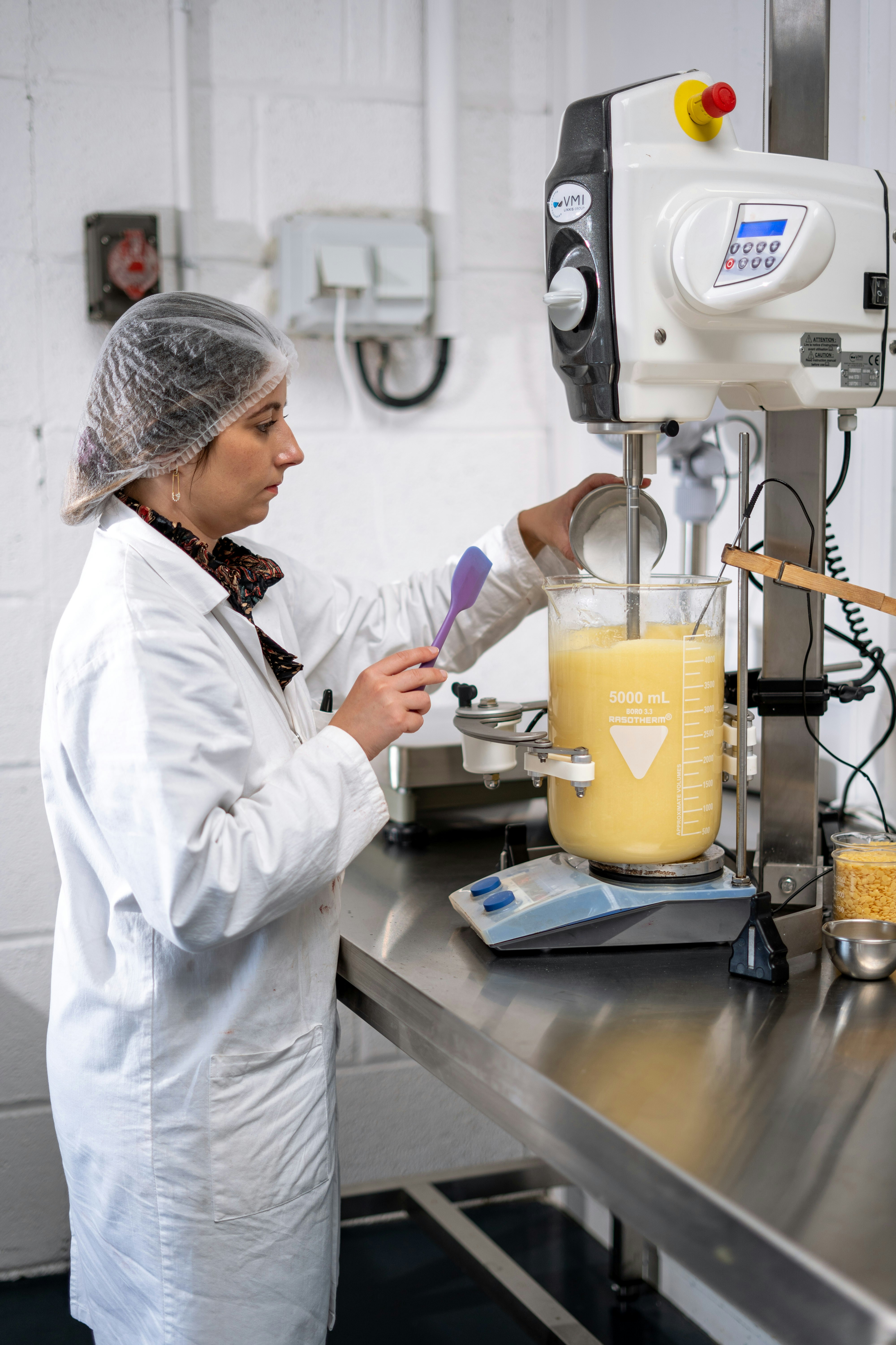 Cosmetic formulation record linked to raw material composition, test results, and regional regulatory status.