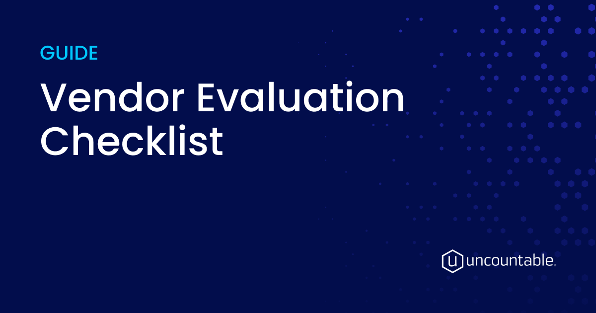 Cover of the Uncountable Vendor Evaluation Checklist: 32 Questions to Ask Before You Buy Lab Software