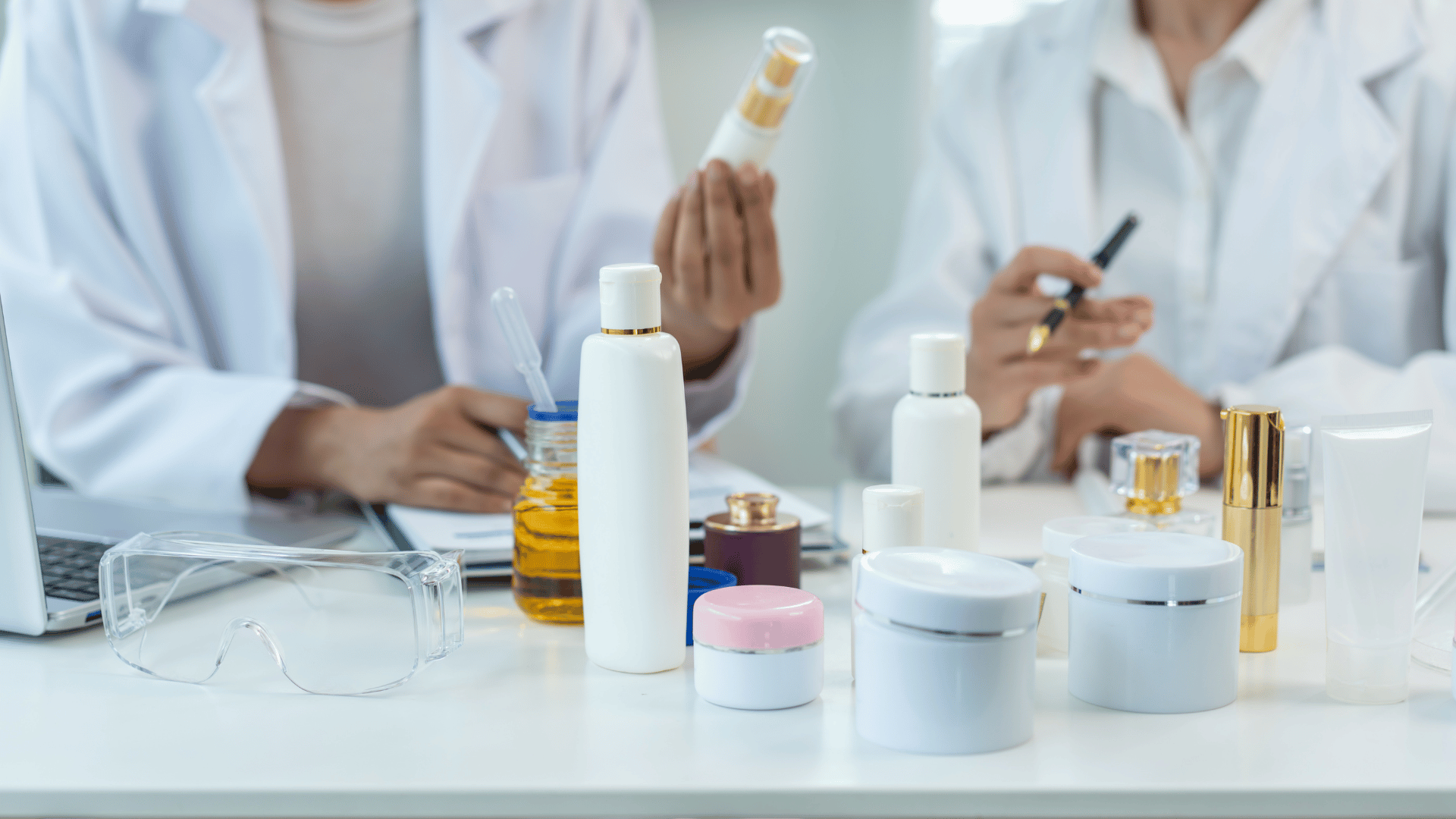 Cosmetic formulation in the lab.