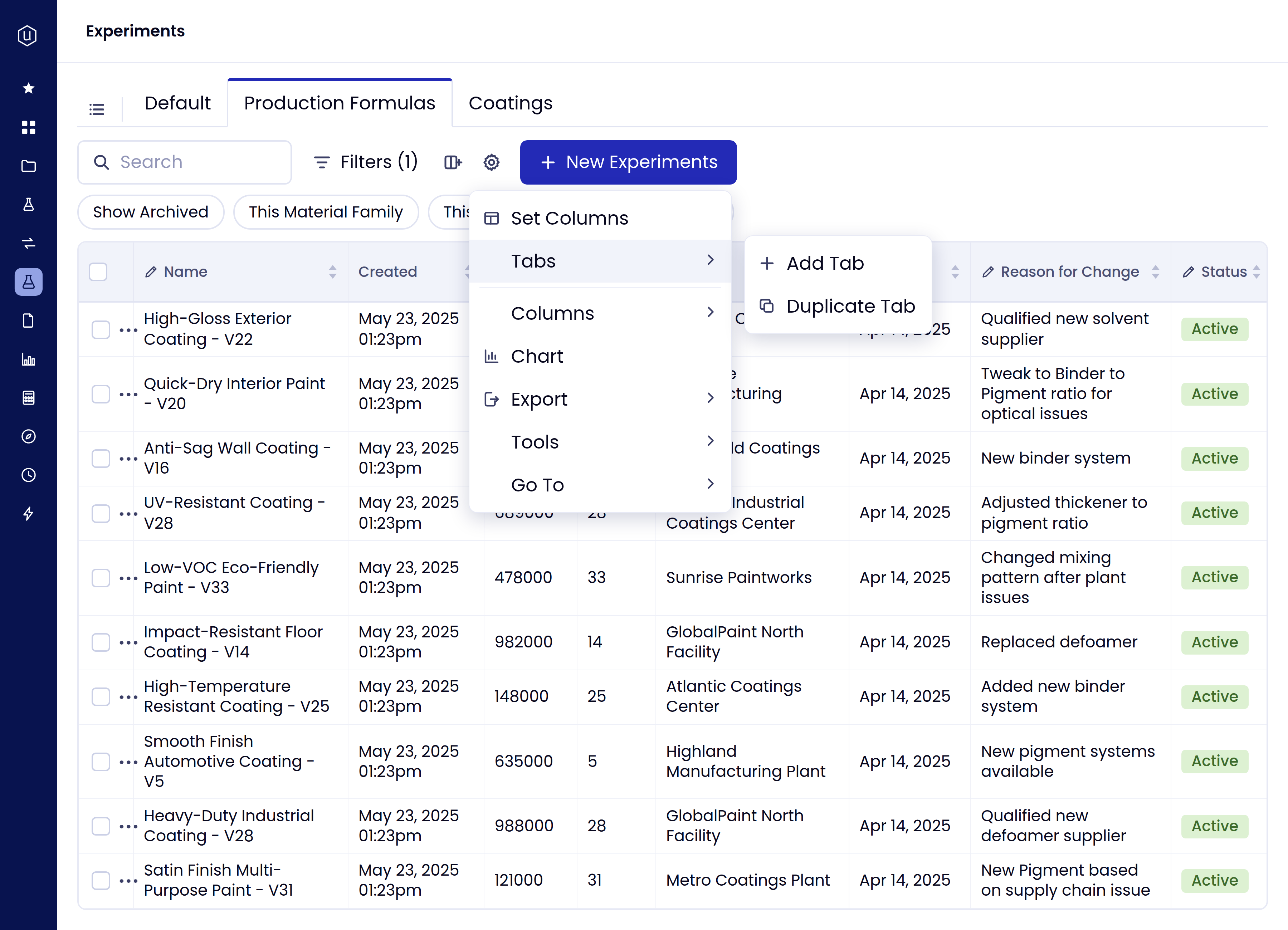Add or duplicate a tab to keep a separate view for a recurring task.