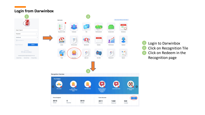 Step 1-login to Darwinbox