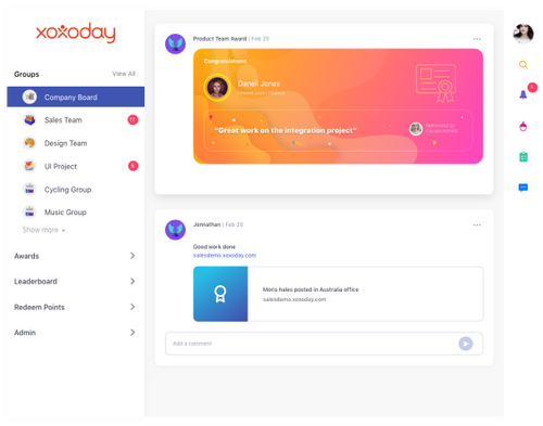 Xoxoday Empuls uses social appreciation for feedback