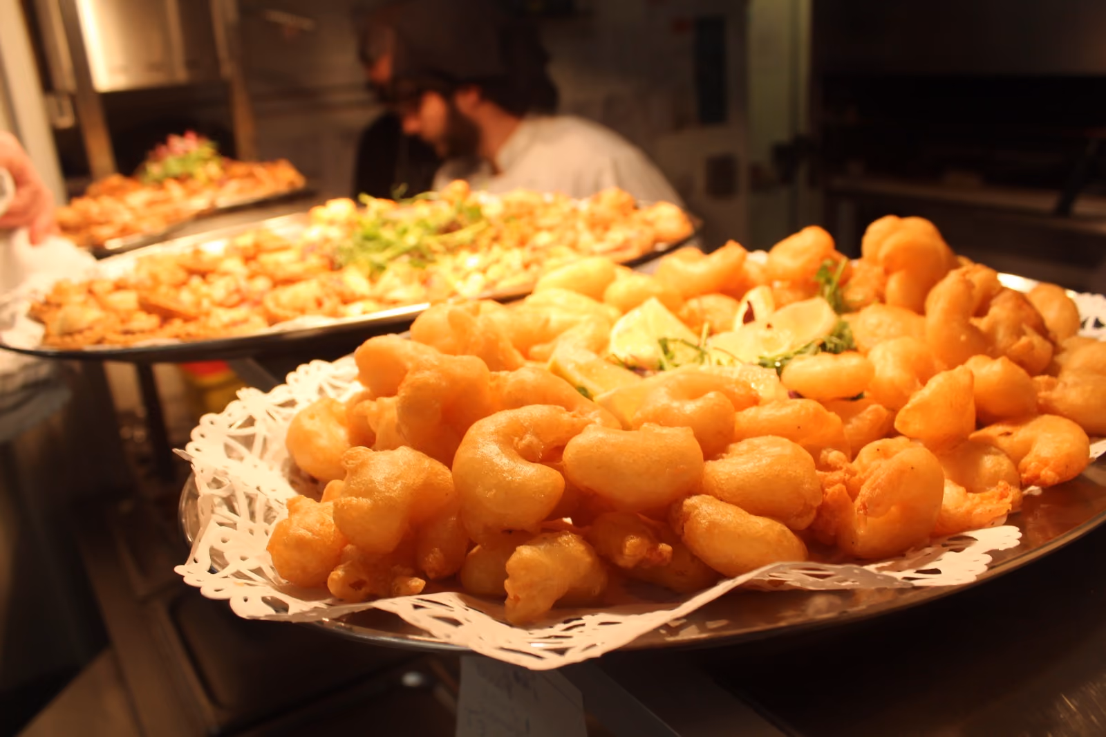 Warm sharing plates for groups.