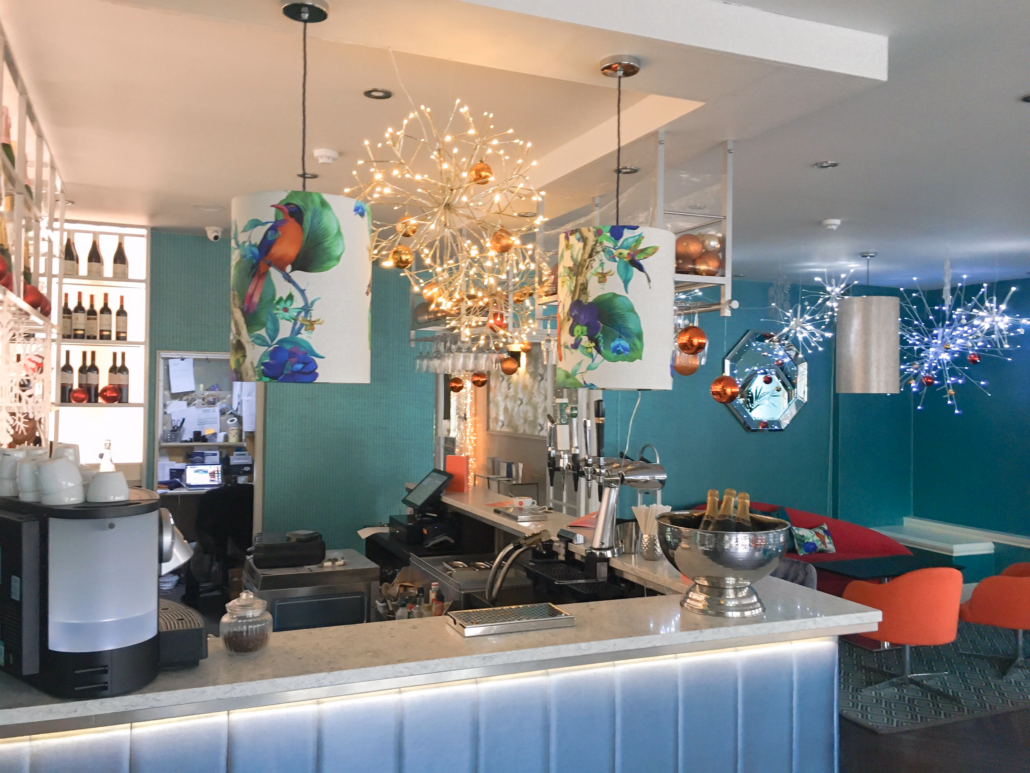 Coffee, beers and cocktails are all available in the Bubble Lounge 