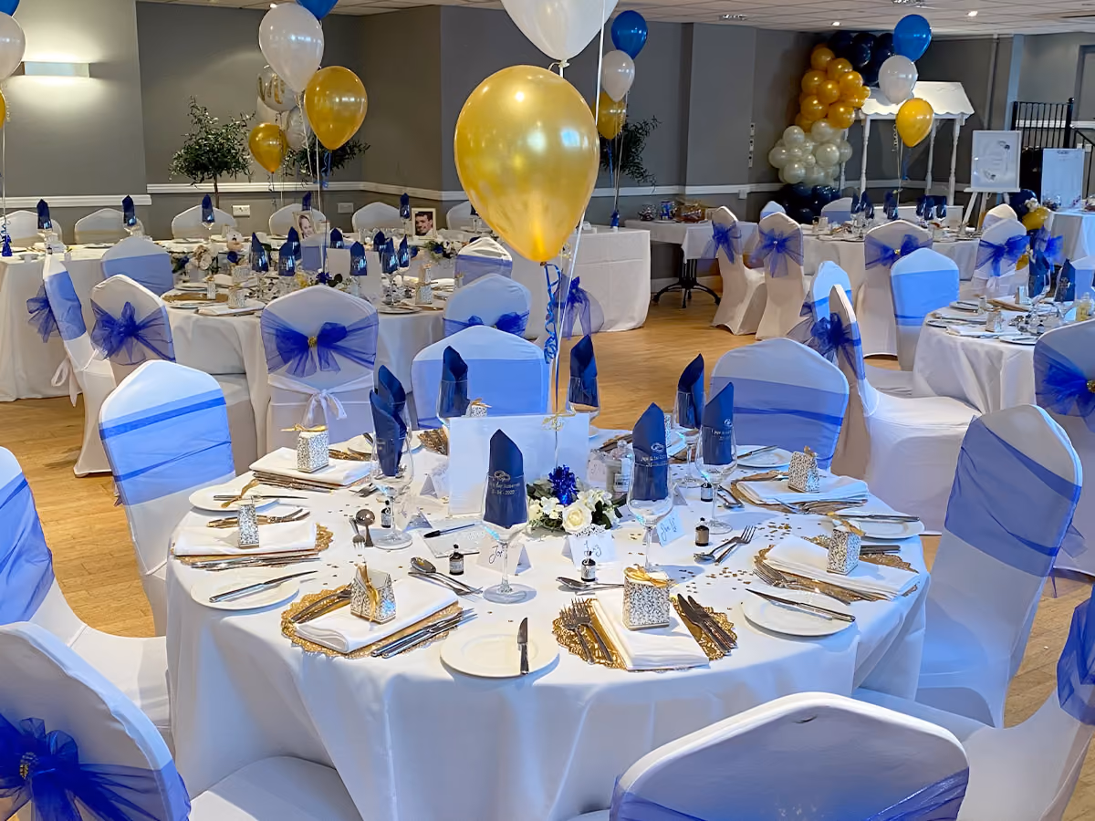 Elegantly laid tables for a special wedding.
