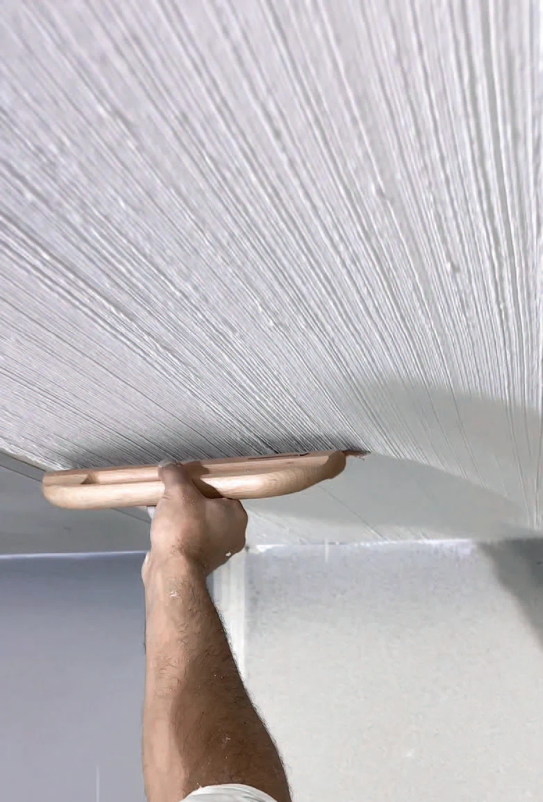 BASWA Custom Finish - Brushed texture in natural stone white