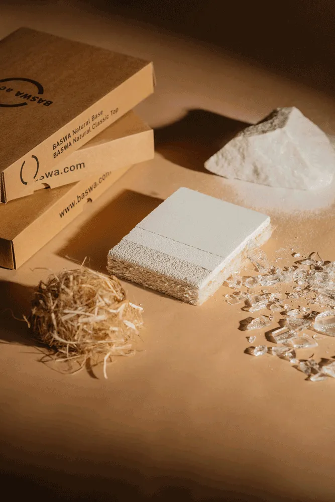 Hamp, Flax, and Natural Stone Materials used in BASWA Natural