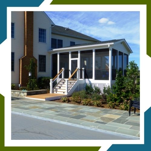 screened in porch project built by Woodscape Construction