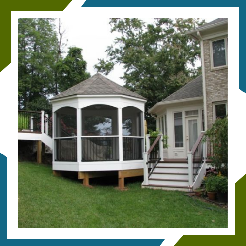 screened in porch project built by Woodscape Construction