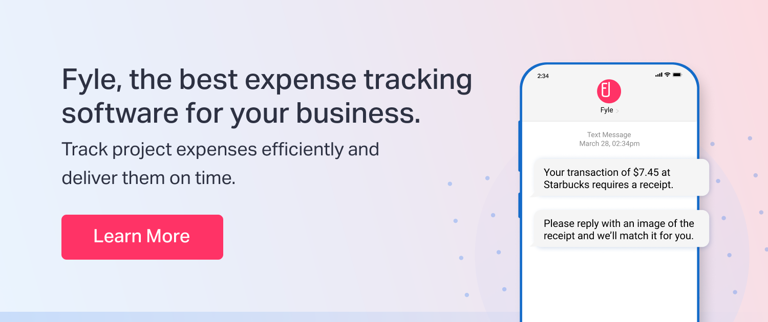 Using Fyle's expense tracking software to keep track of project expenses