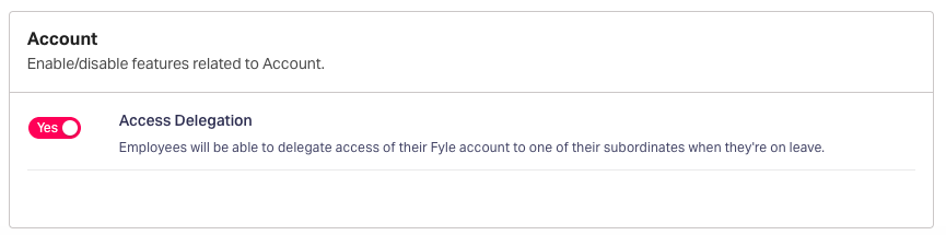 Account delegation in Fyle