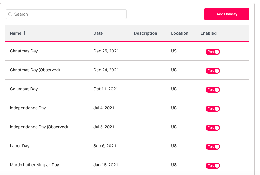 Adding holidays in Fyle 