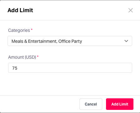 Define receipt submission limits for expenses 