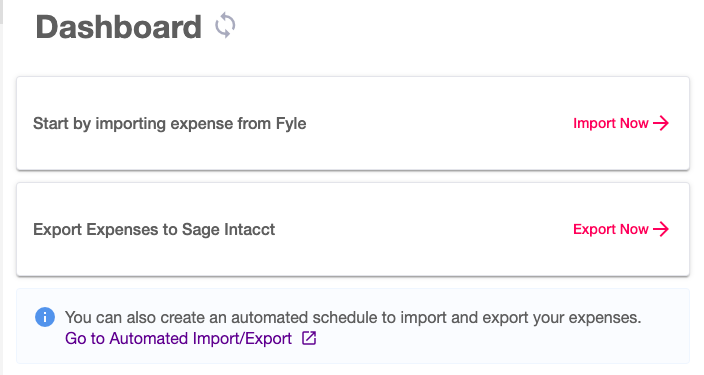 Sage Intacct Integration - import and export