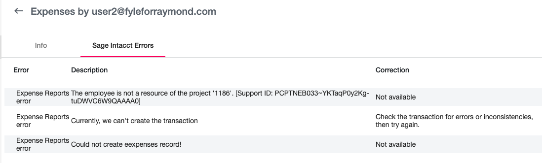 Sage Intacct Integration - Expense groups