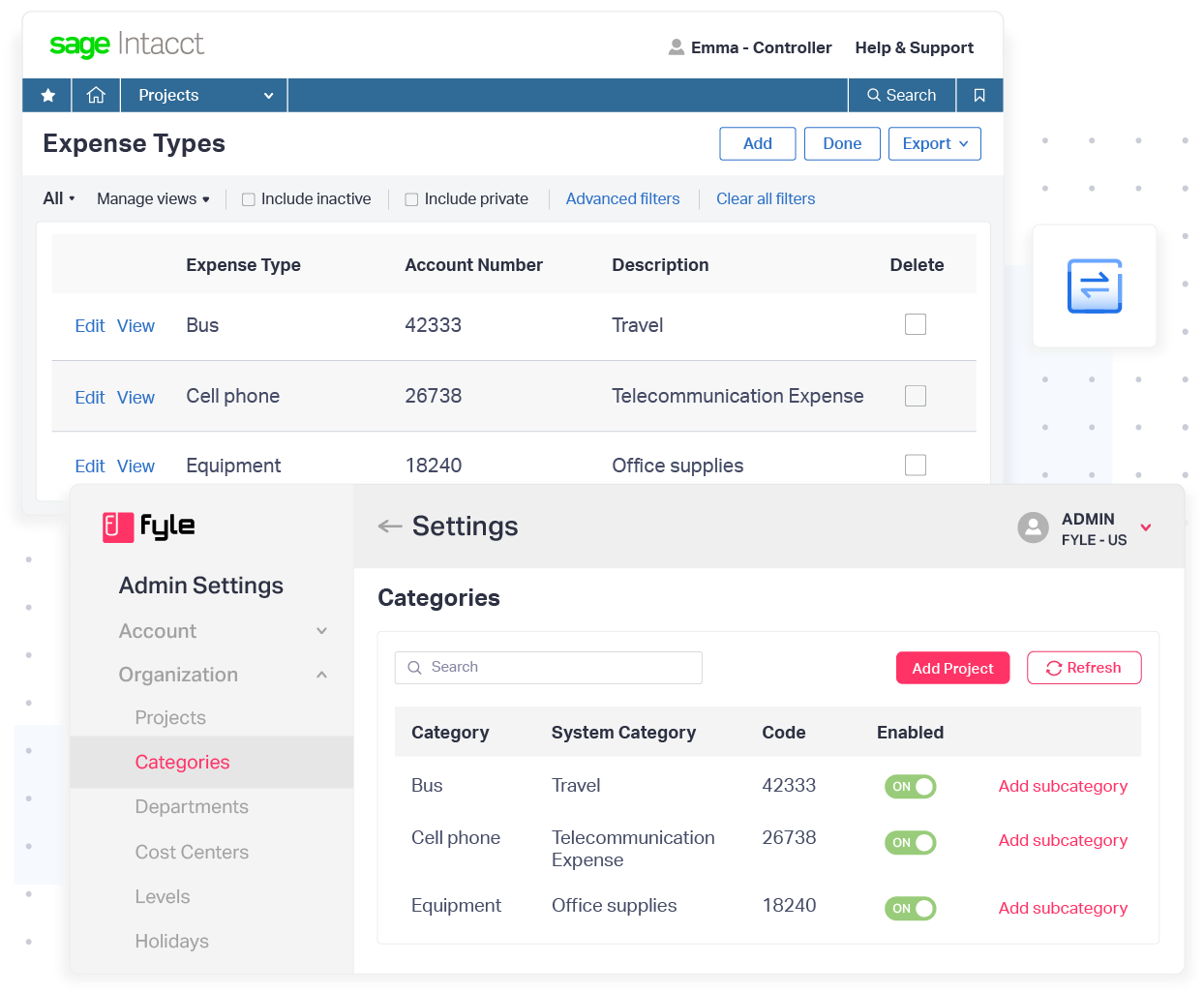 Sage Intacct Integration - Category mapping