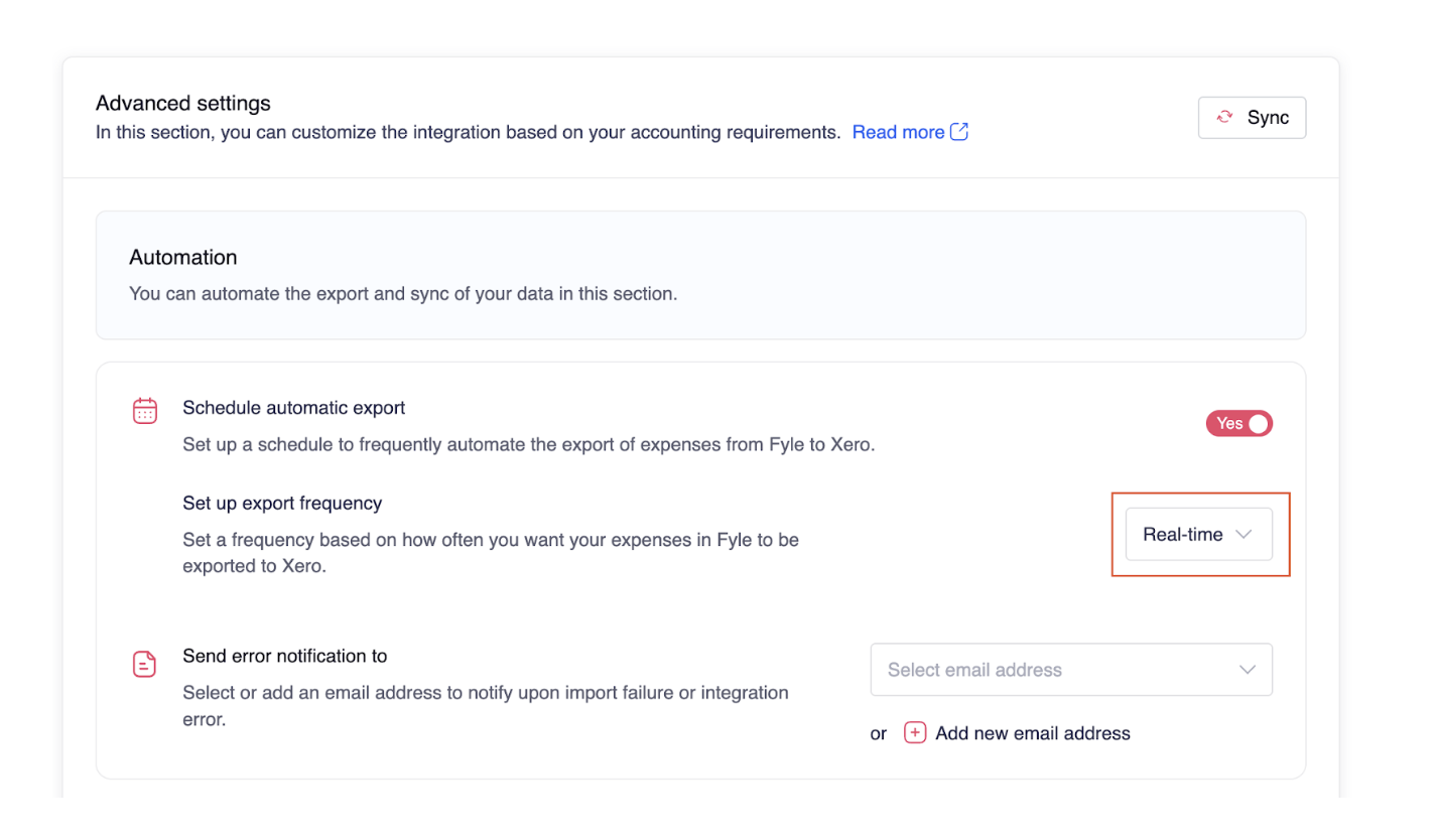 Real-time export to accounting software with Fyle