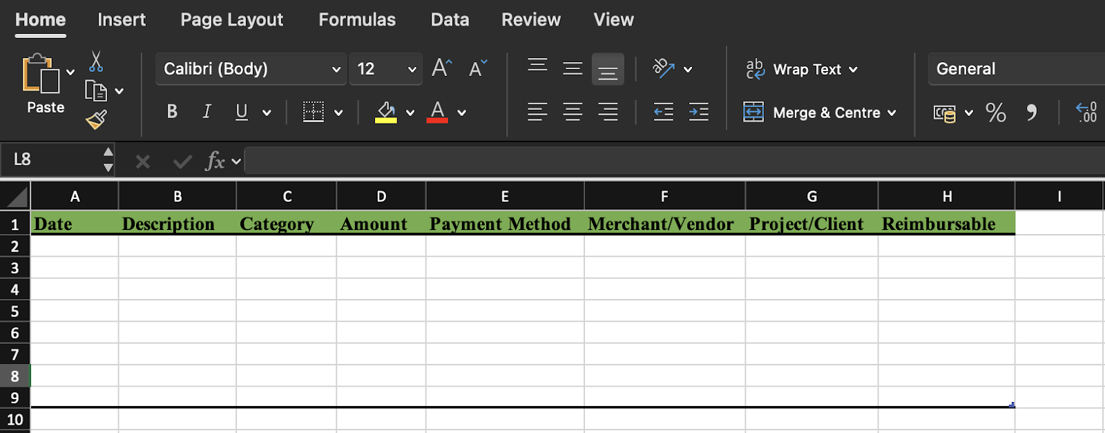 Set up required columns
