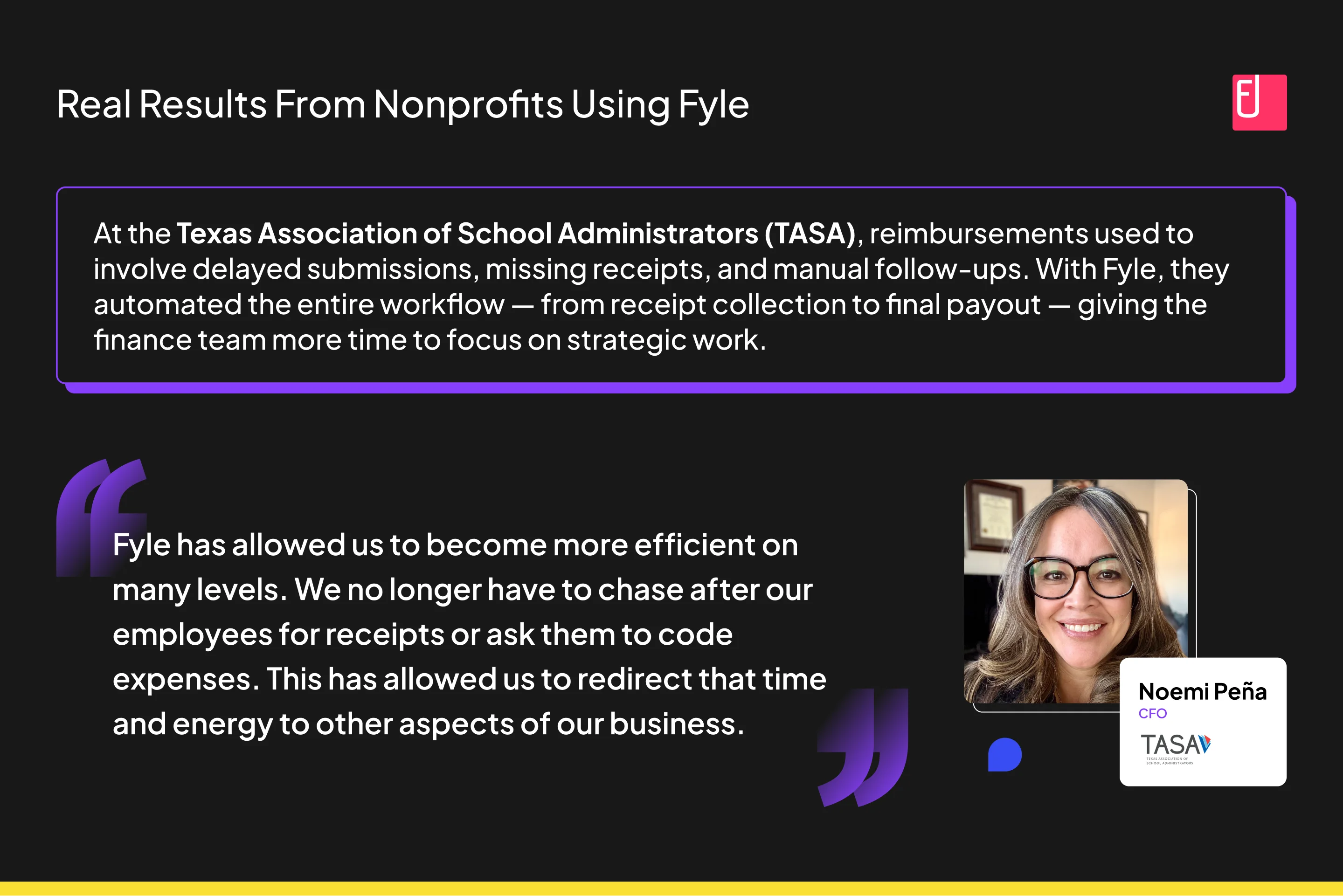 How TASA describes Fyle