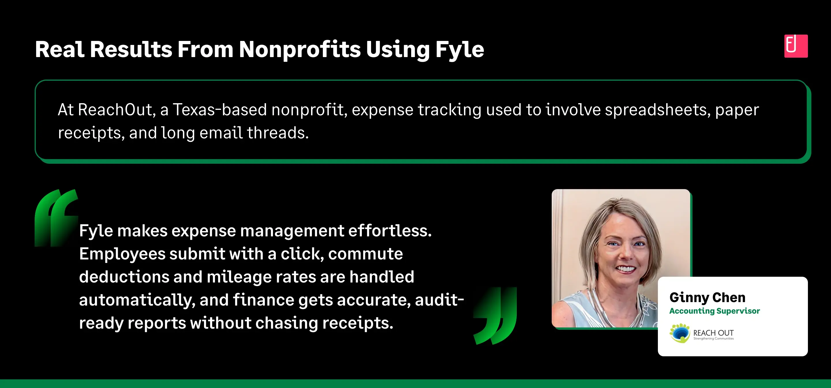 How Reach Out describes their experience of using Fyle