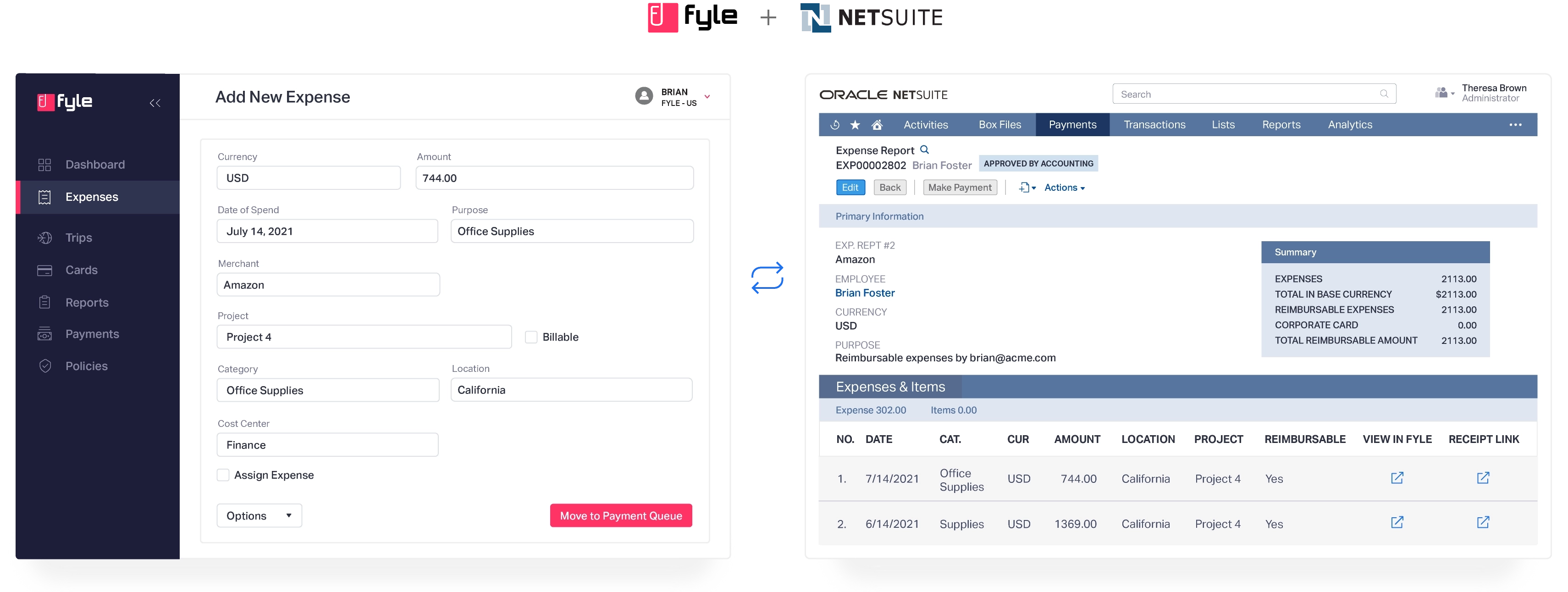 Fyle's powerful NetSuite integration