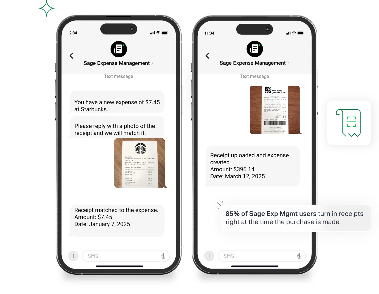 Sage Expense management offers instant purchase alerts for credit card transactions