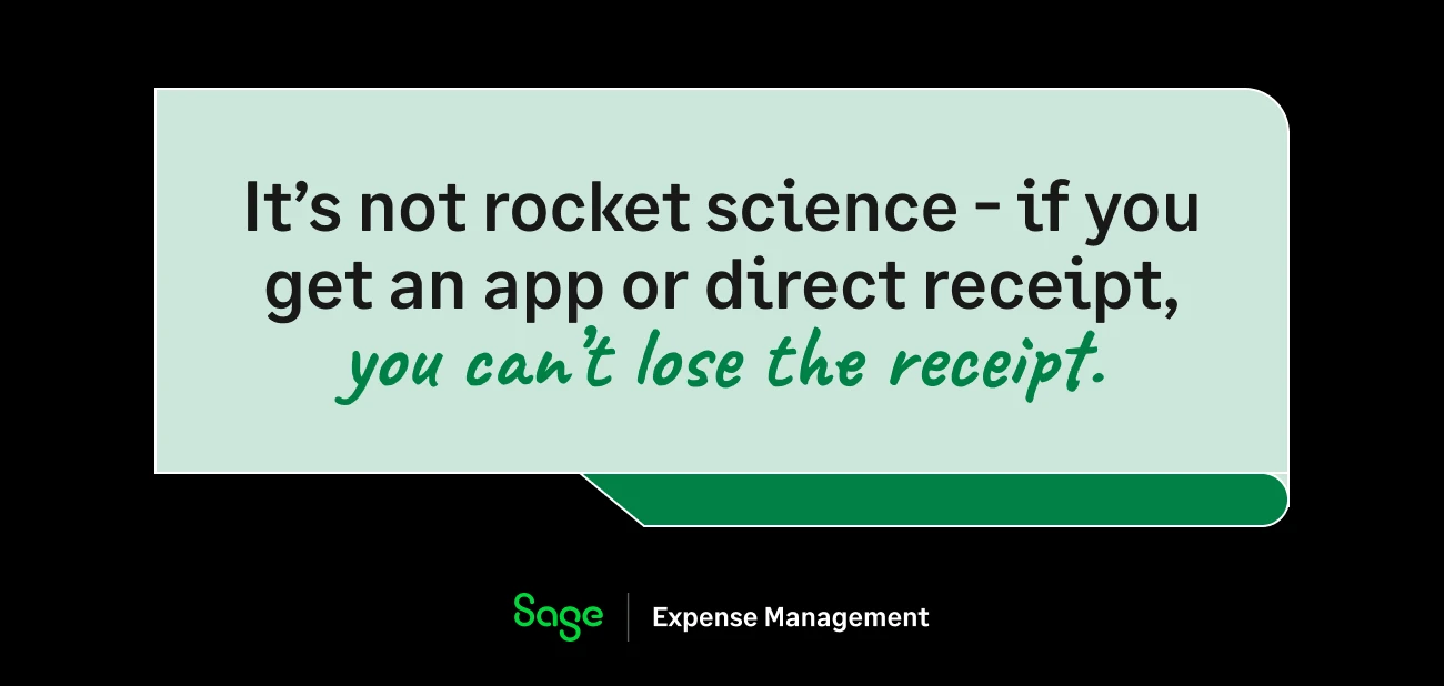 If you use an app, you will not lose the receipt