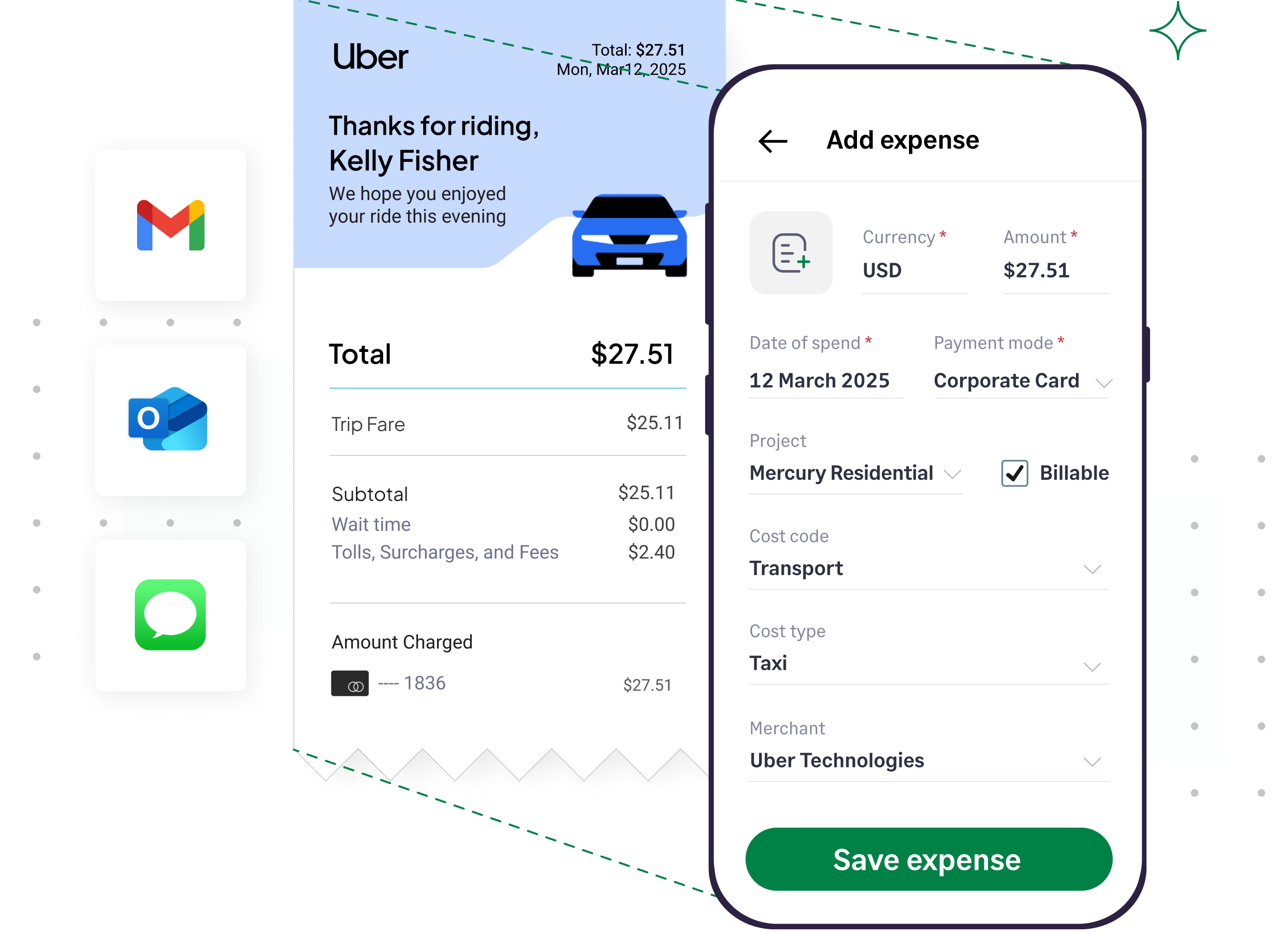Receipt submission with Sage expense management