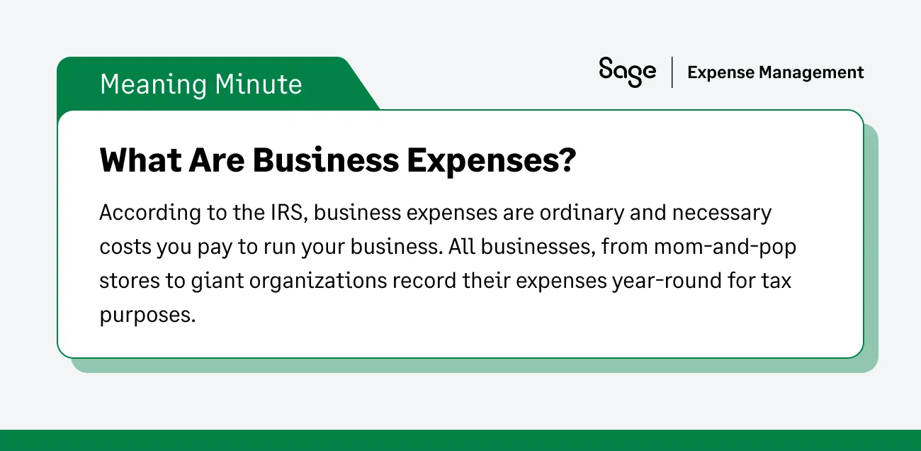 What are business expenses