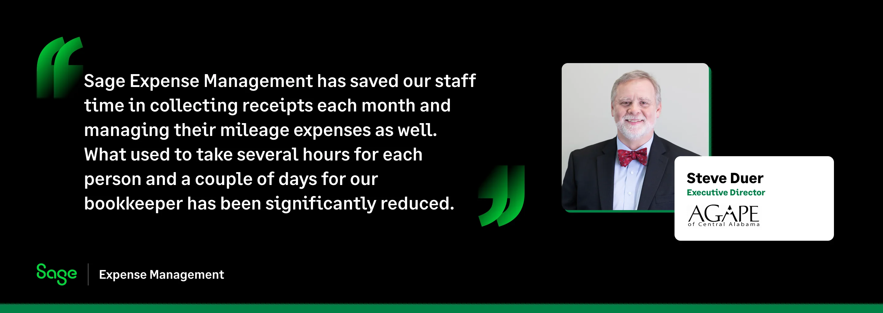 How Agape of Central Alabama describes Sage Expense Management
