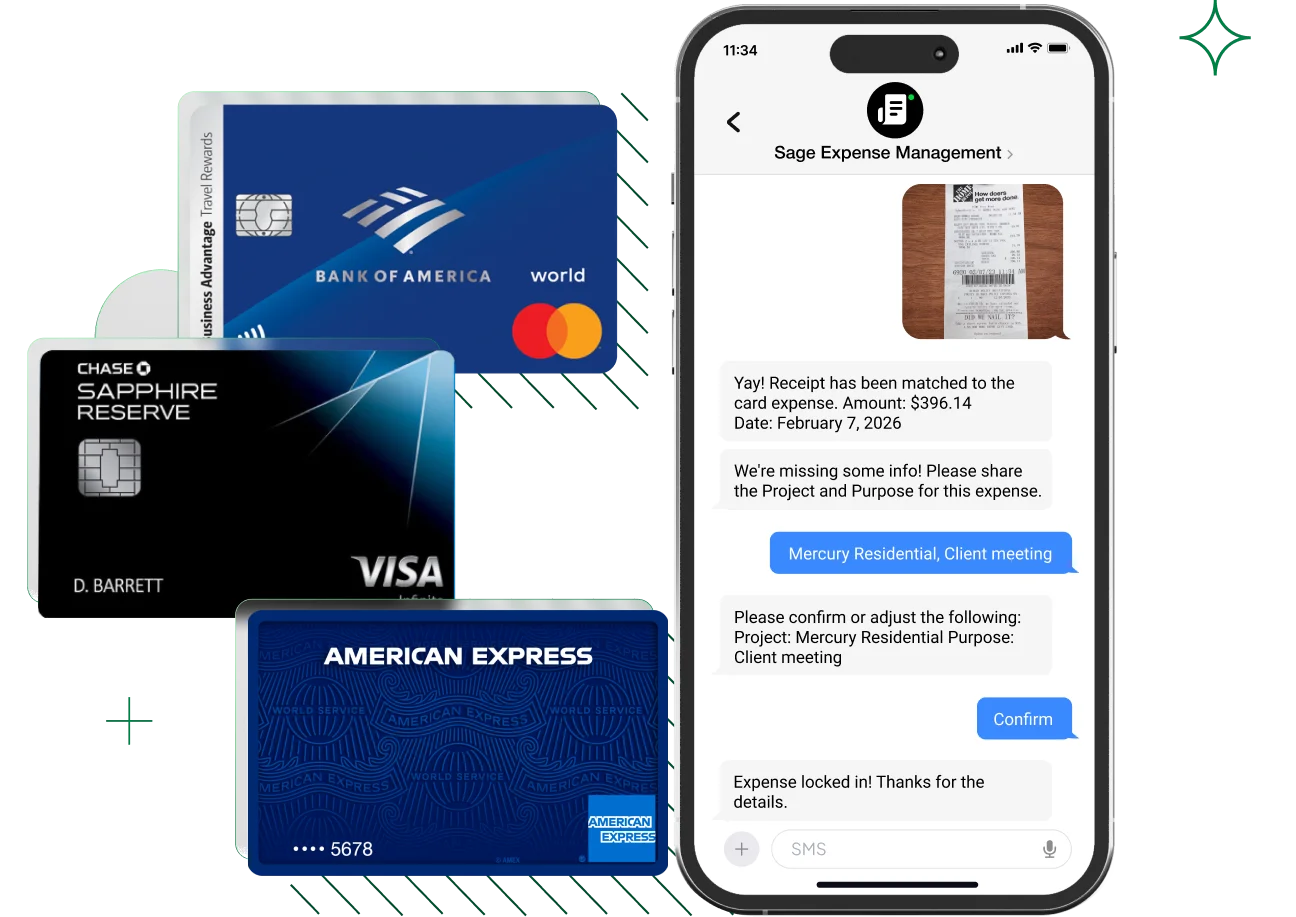 Sage Expense Management connects directly with existing church cards for real-time tracking