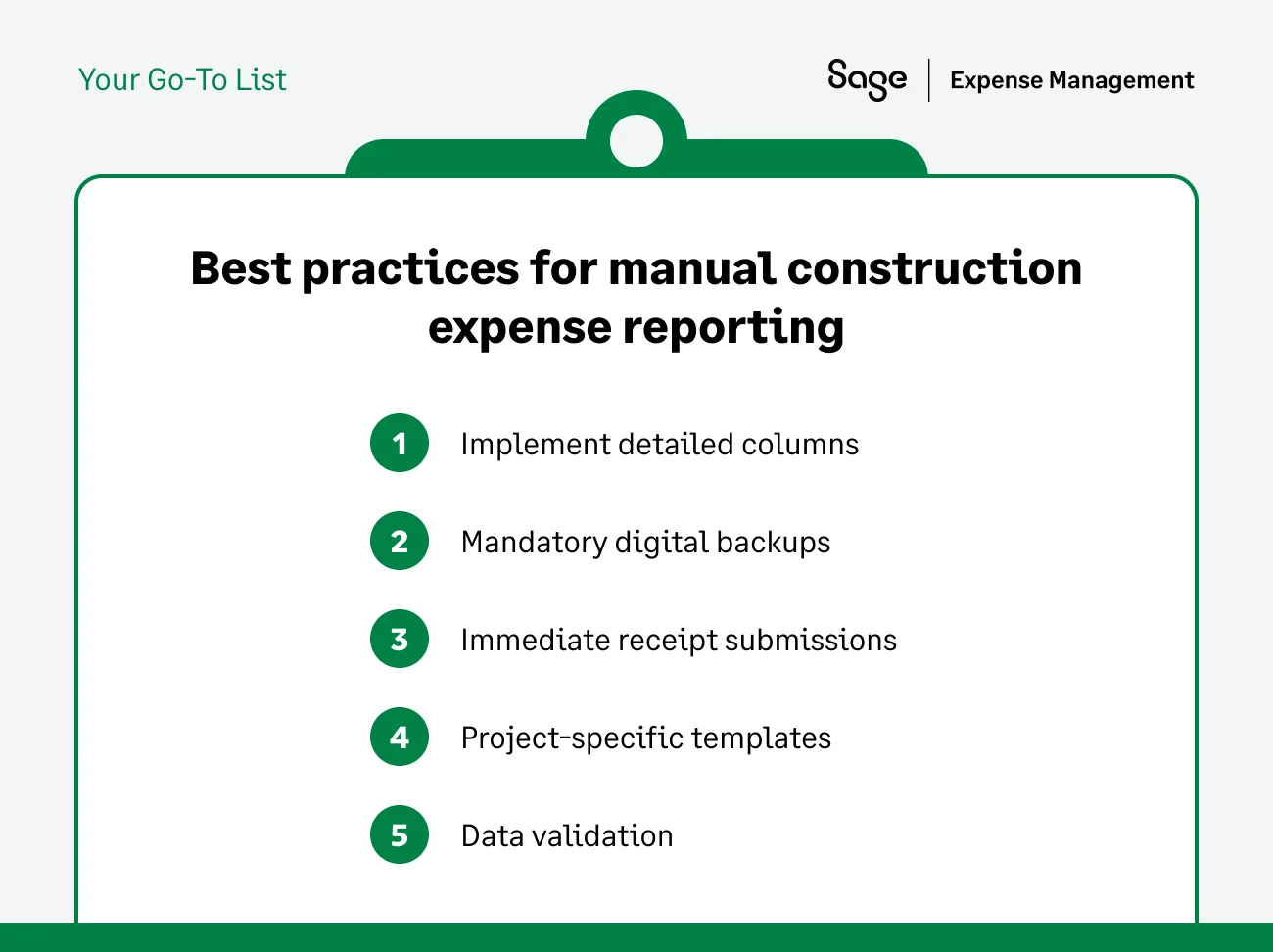Best practices for manual construction expense reporting