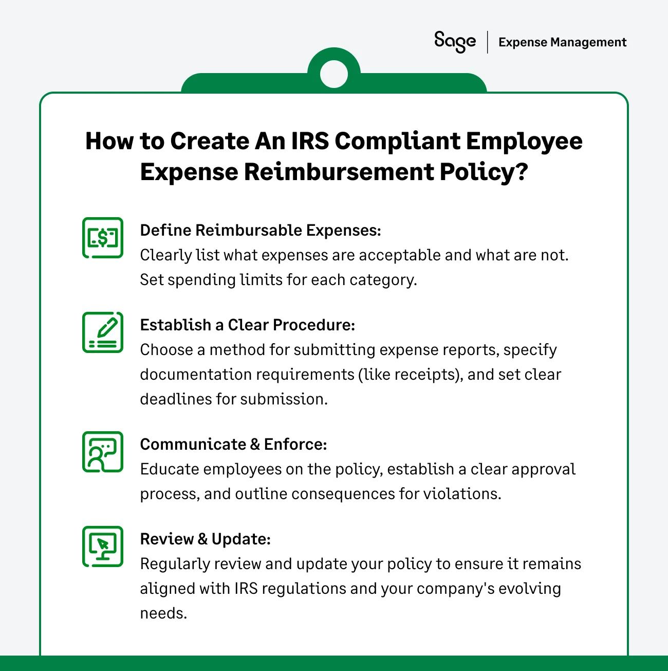 How to Create An IRS Compliant Employee Expense Reimbursement Policy?