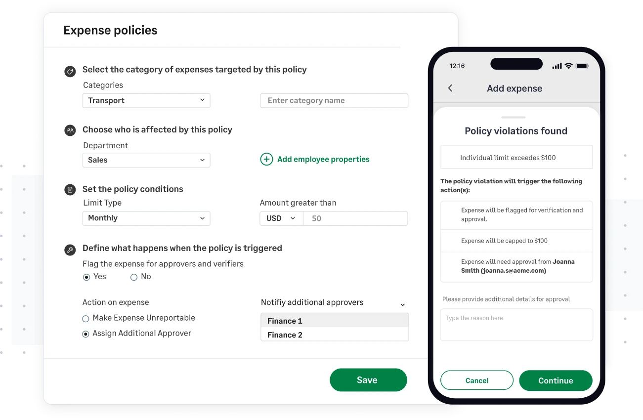 How Sage expense management automates expense policy compliance