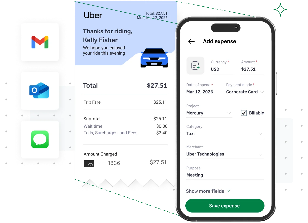 Automatic receipt data capture in Sage Expense Management