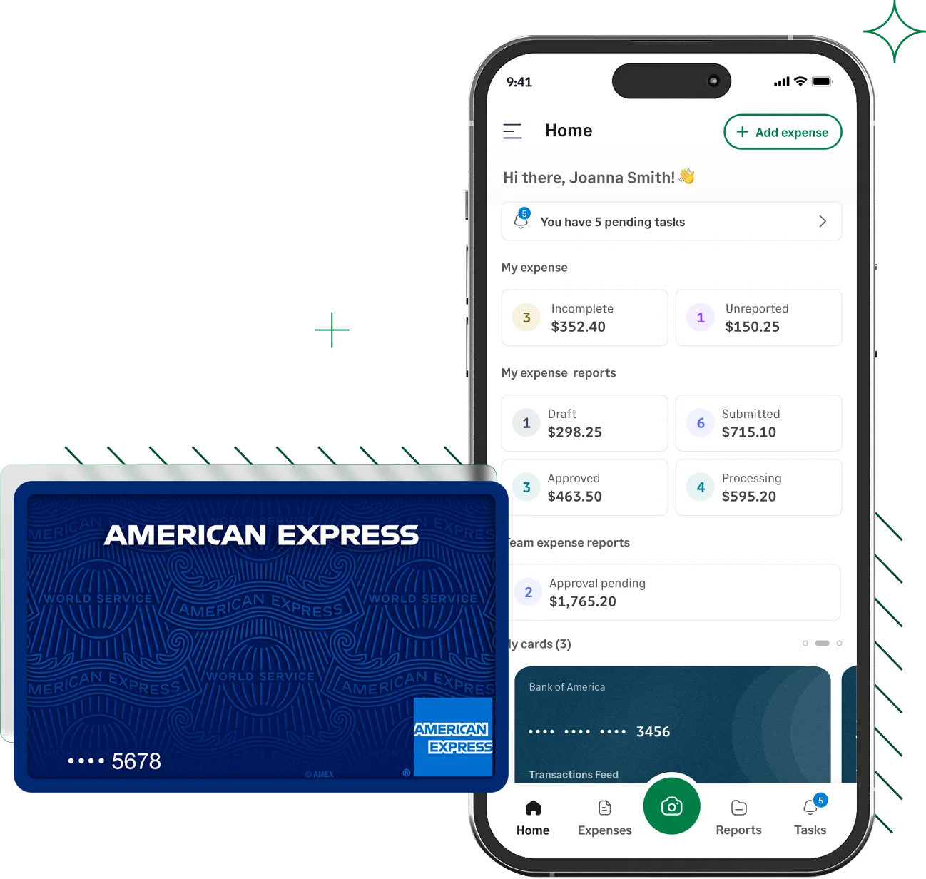 Sage Expense Management directly integrates with American Express to bring instant credit card reconciliations